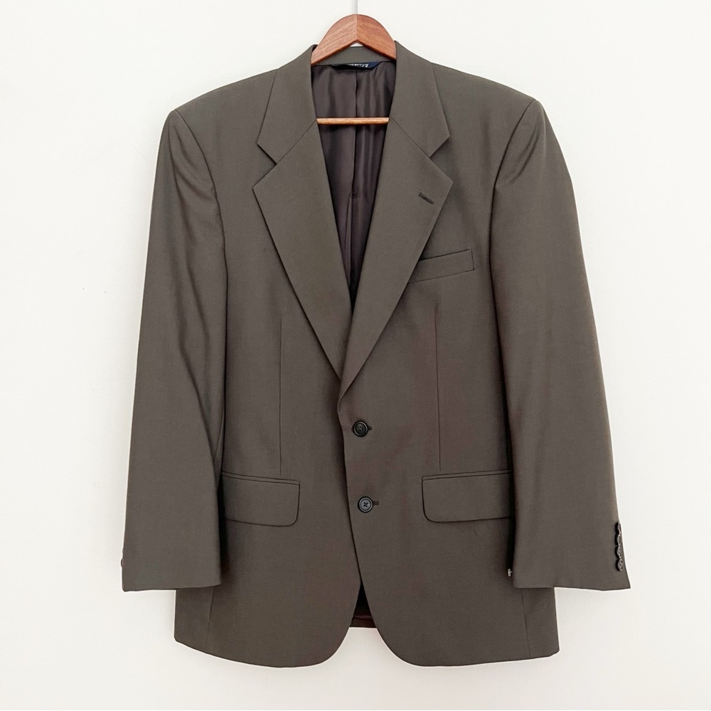 Vintage Burberrys Blazer Men 40R Brown Wool Hopsack Suit Coat Jacket Made in USA